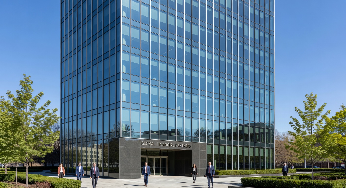Modern financial district office buildings